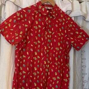 Disney Parks Aloha Polynesian Snacks & Treats Button Down Shirt Size Medium